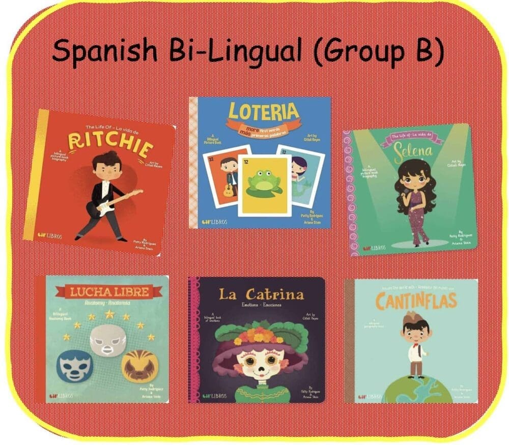 Spanish Bi-Lingual Board Book Group B at Ashaybythebay.com